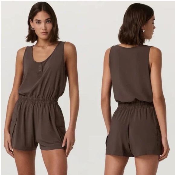 Vuori Villa Utility Romper Java XL - Picture 1 of 6